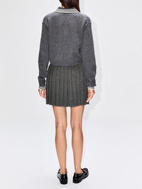 Cashmere Skirt,MIU MIU,SLATE GREY,Image 4