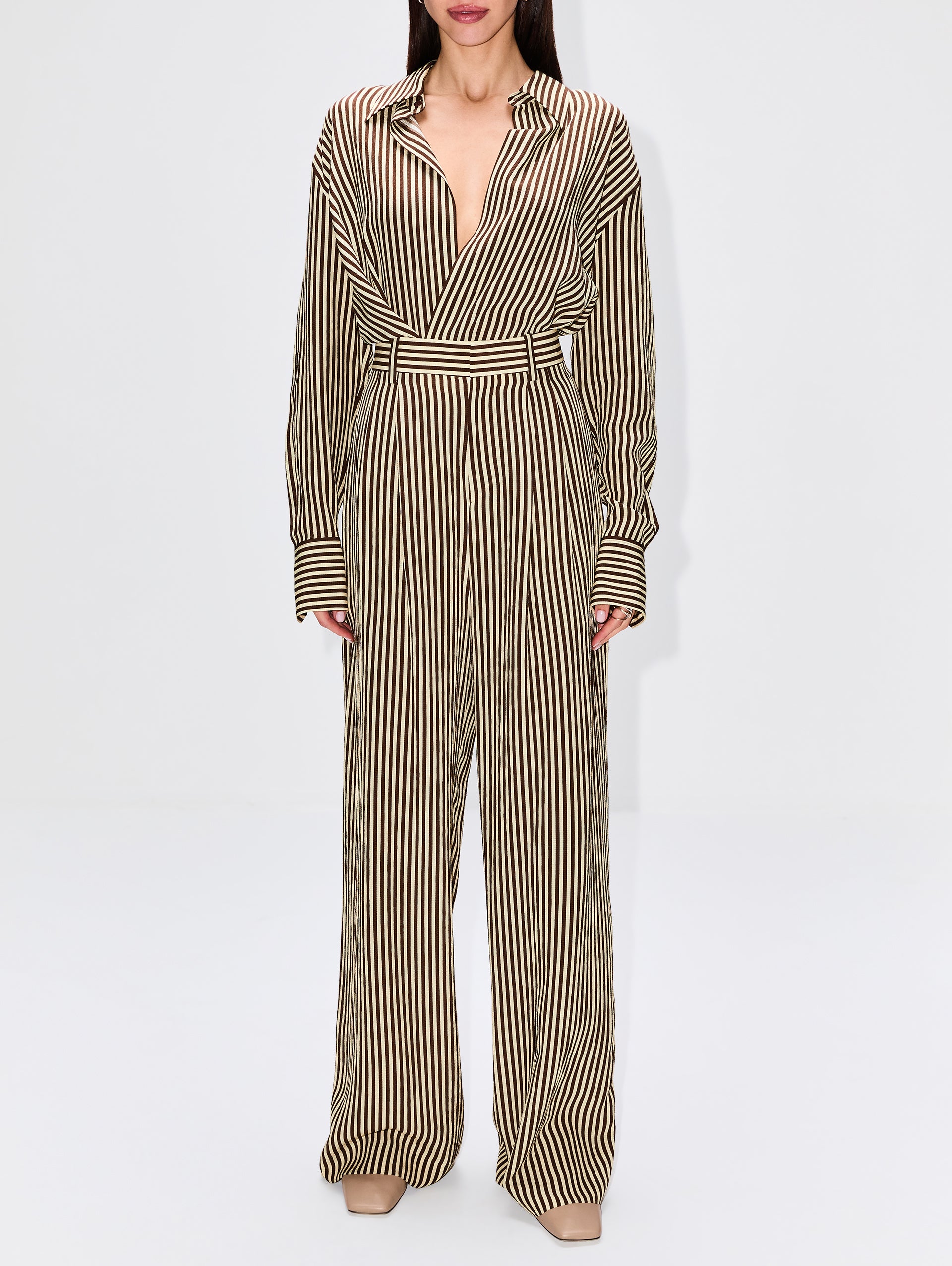 Mid Rise Pleated Wide Leg Trouser | PETAR PETROV | elysewalker