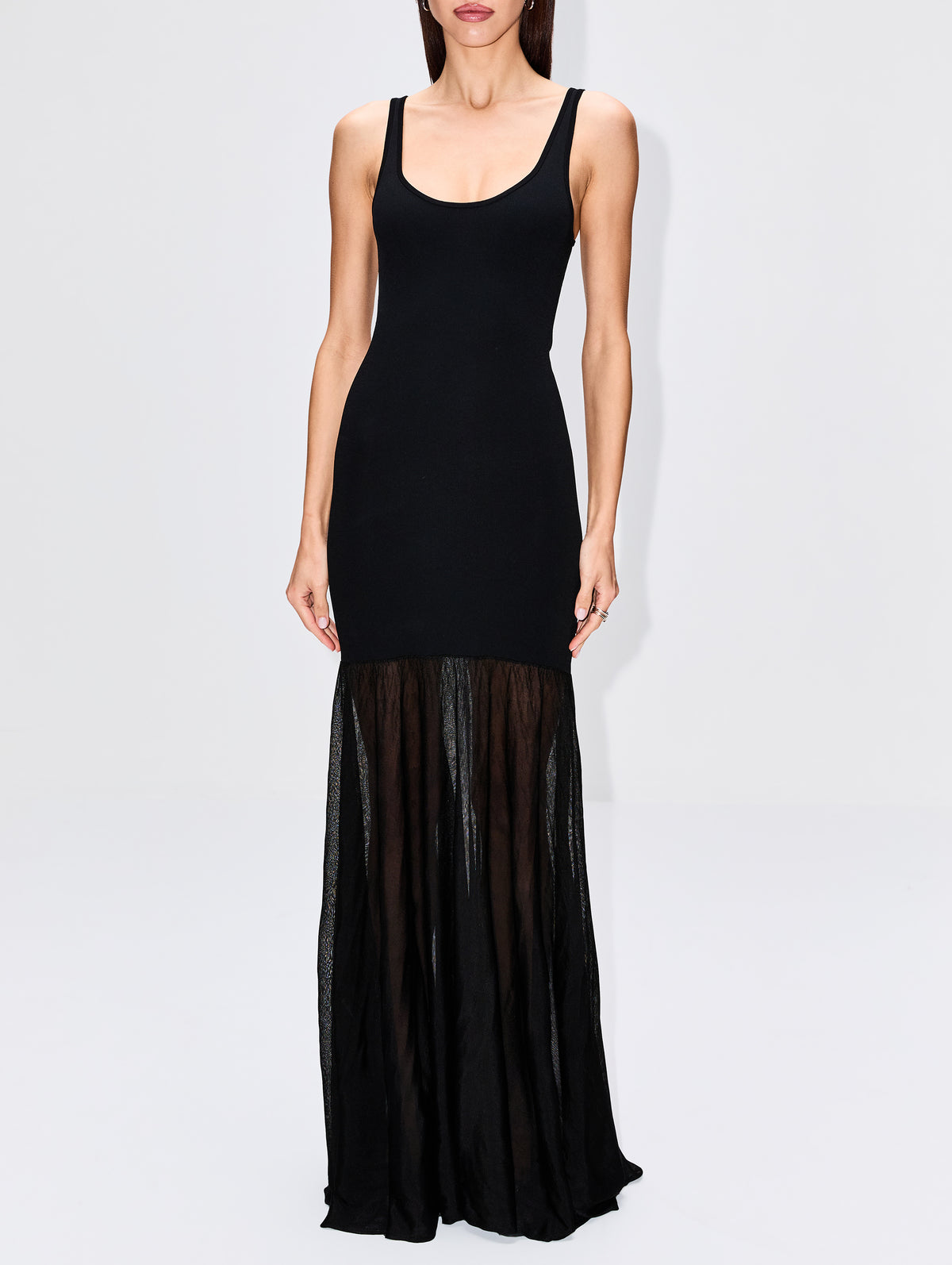 Evening Tank Dress,TOTÉME,BLACK,Image 2