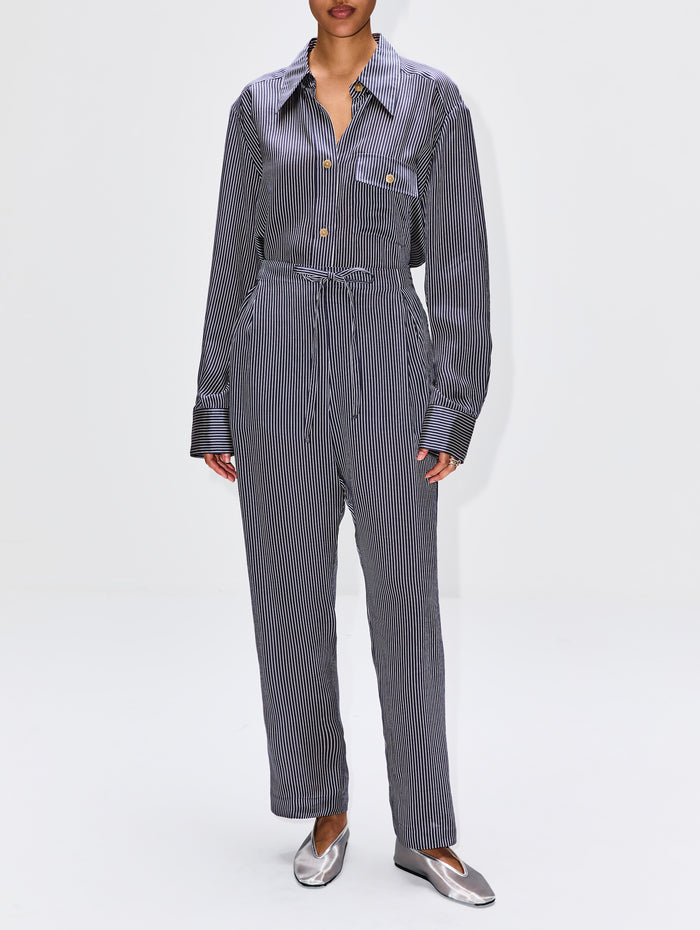 Trenton Pant,KHAITE,NAVY/WHITE,Image 1