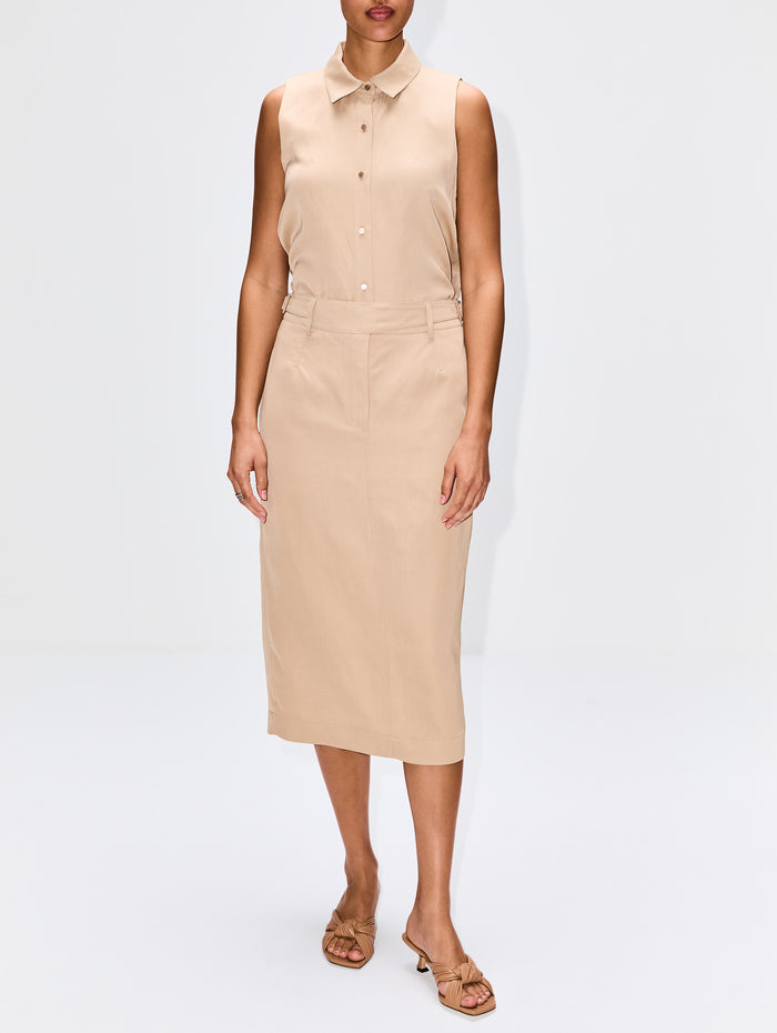 Sarah Dress,TWP,TRAVERTINE,Image 1