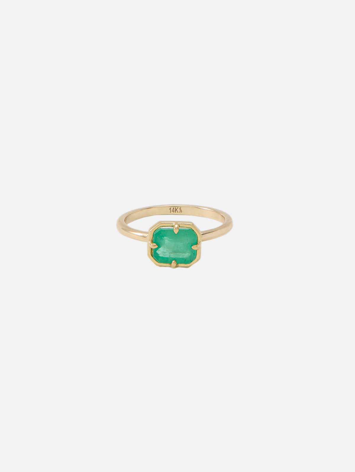 Mini Emerald Framed Ring,SHYLEE ROSE,YELLOW GOLD,Image 1