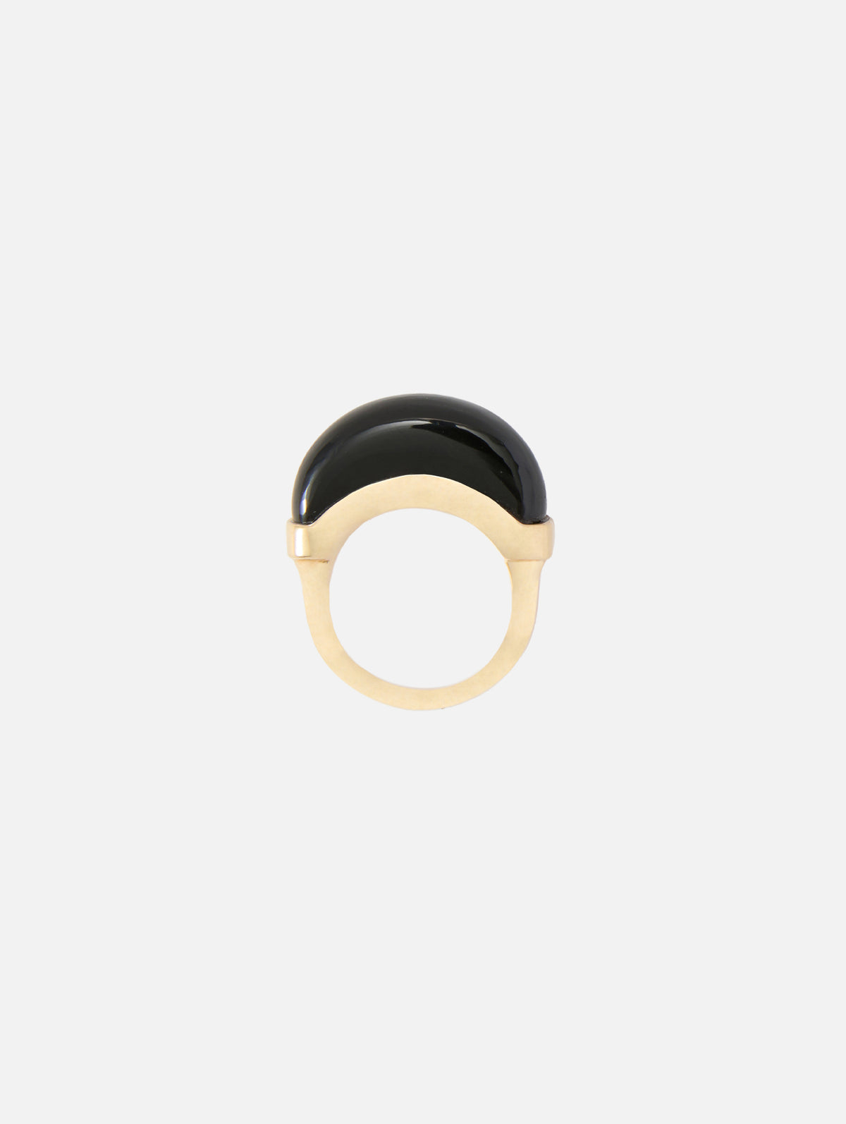 Onyx Luna Mini Ring,WYLD BOX JEWELRY,YELLOW GOLD,Image 1