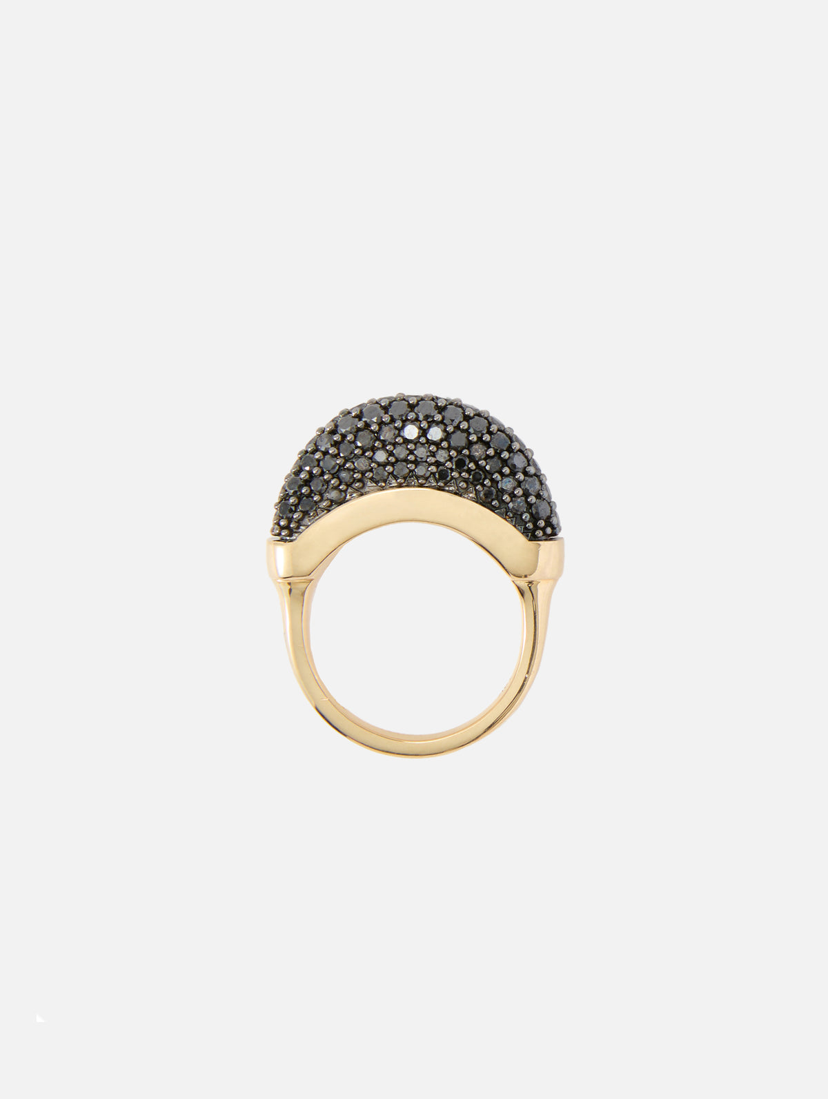 Black Pave Luna Ring,WYLD BOX JEWELRY,YELLOW GOLD,Image 1