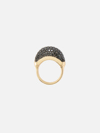 Black Pave Luna Mini Ring,WYLD BOX JEWELRY,YELLOW GOLD,Image 1