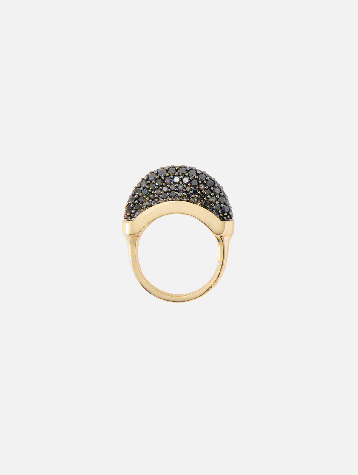Black Pave Luna Mini Ring,WYLD BOX JEWELRY,YELLOW GOLD,Image 3