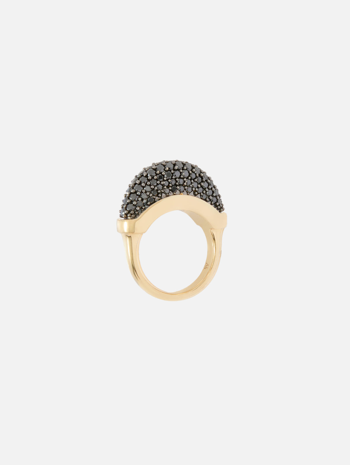 Black Pave Luna Mini Ring,WYLD BOX JEWELRY,YELLOW GOLD,Image 3