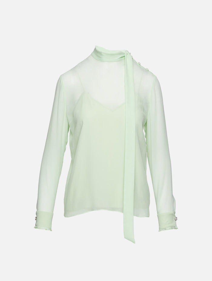 Light Silk Top,GUCCI,VINTAGE MINT,Image 1