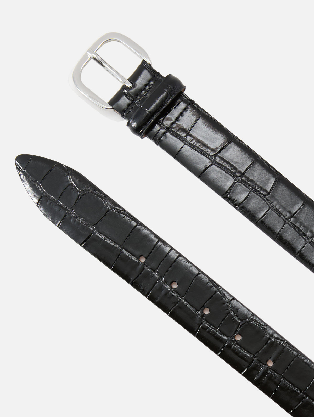 Jeanne Sleek Belt,DEHANCHE,BLACK CROCO,Image 3