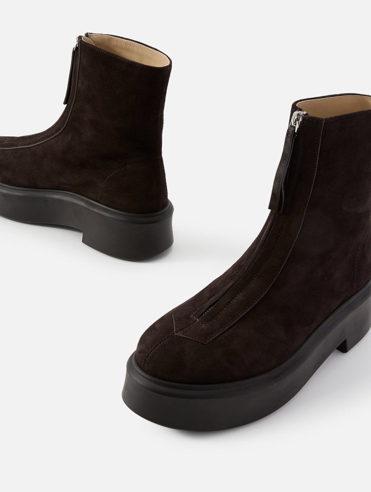 Zipped Boot,THE ROW,BLACK,Image 2