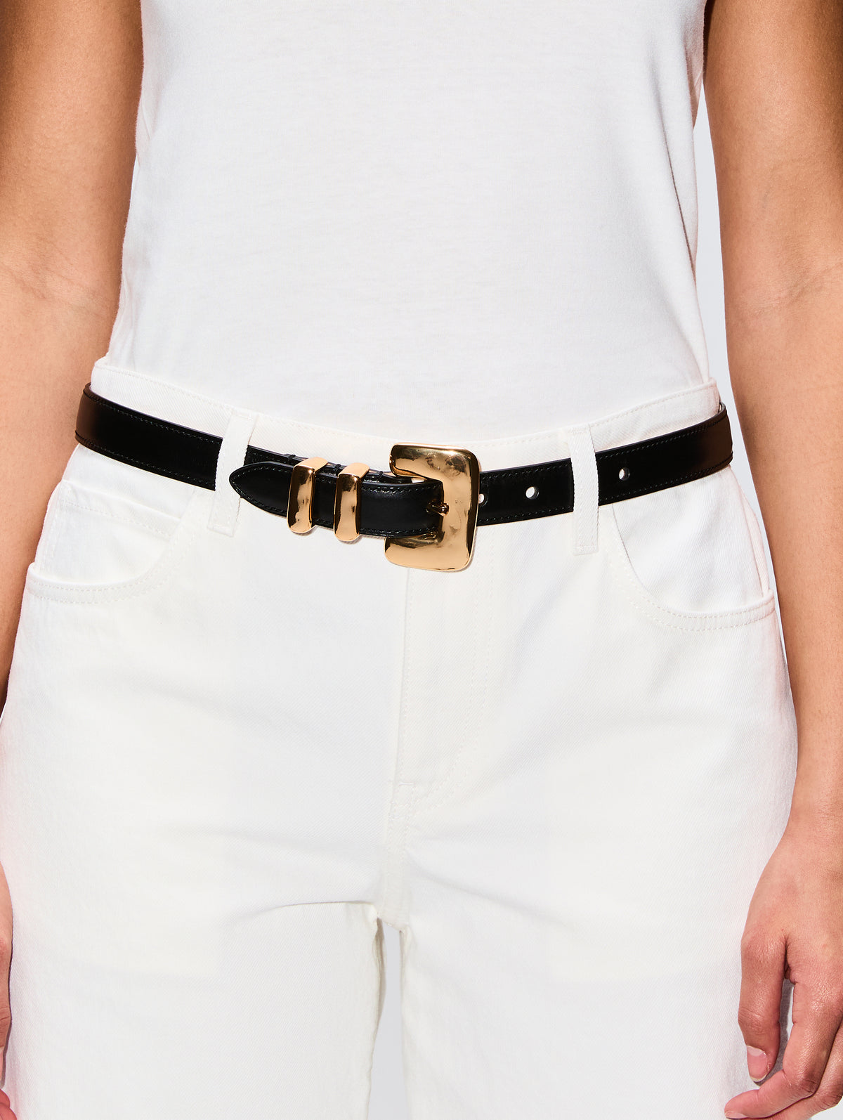 Tetra Belt,DEHANCHE,BLACK LEATHER/GOLD,Image 2