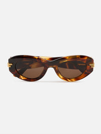 Bold Ribbon Beveled Oval Frame,KERING EYE - BOTTEGA VENETA,HAVANA,Image 3
