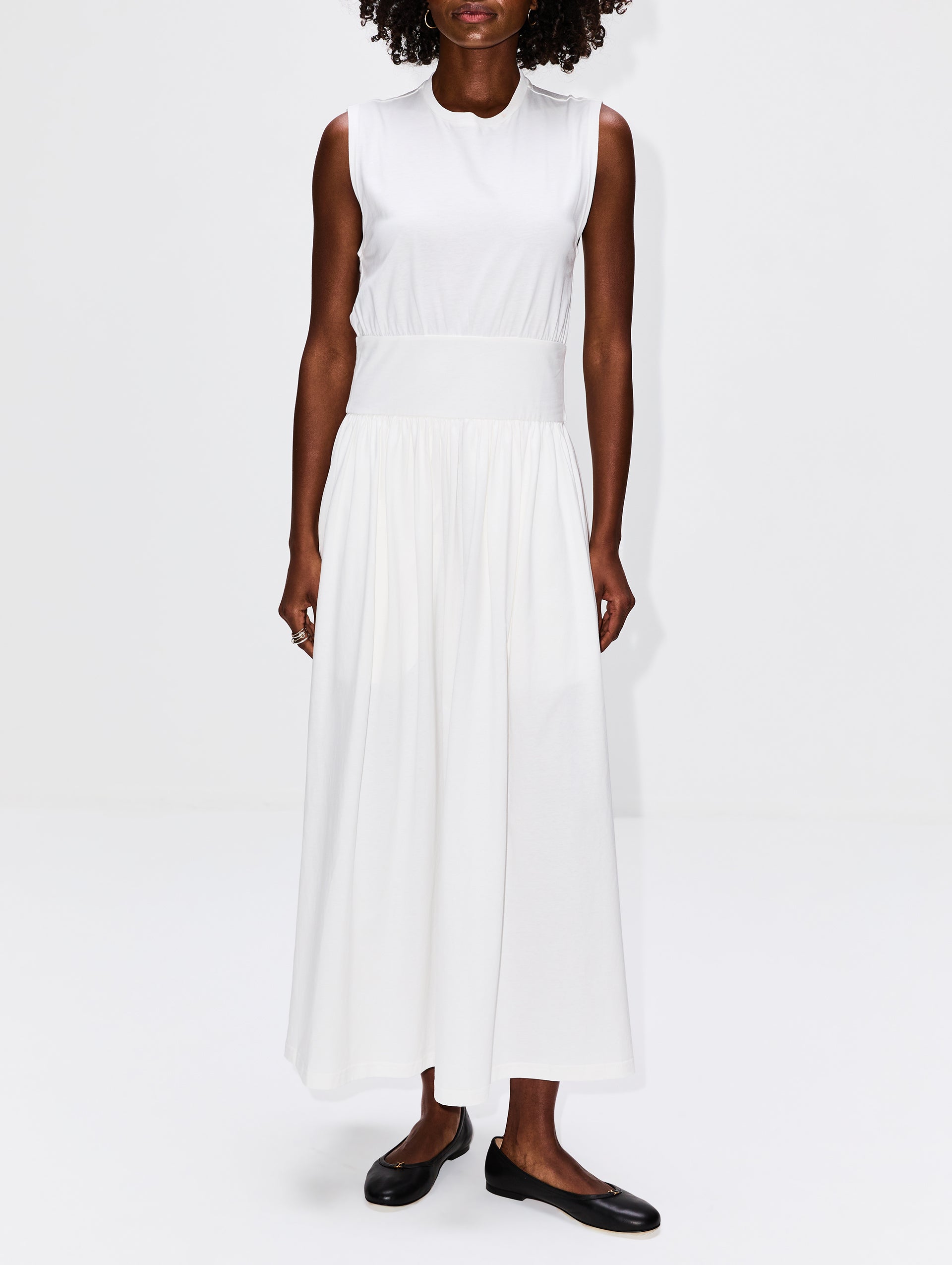 Sleeveless Cotton Tee Dress | TOTÉME | elysewalker