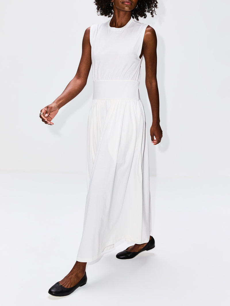 TOTÉME | Women's | Sleeveless Cotton Tee Dress | OFF White Dress DAY