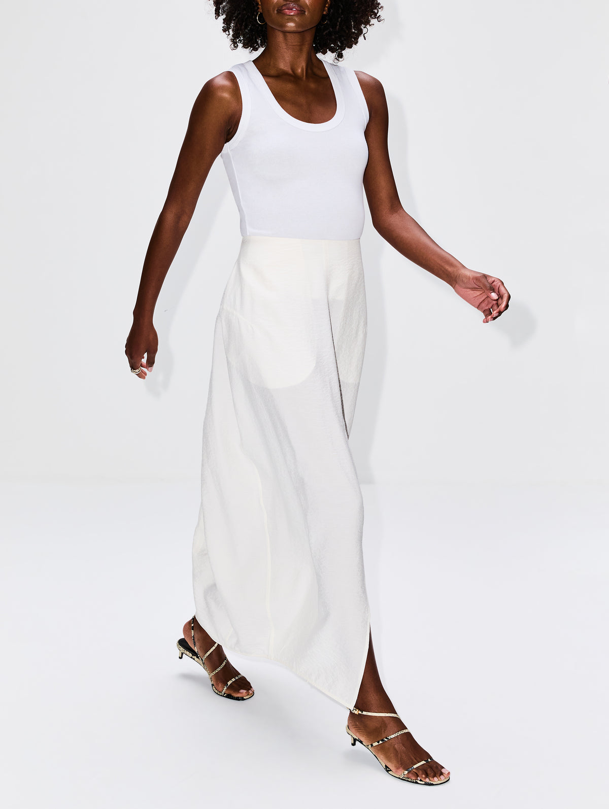 Parachute Skirt,TOTÉME,WHITE,Image 3