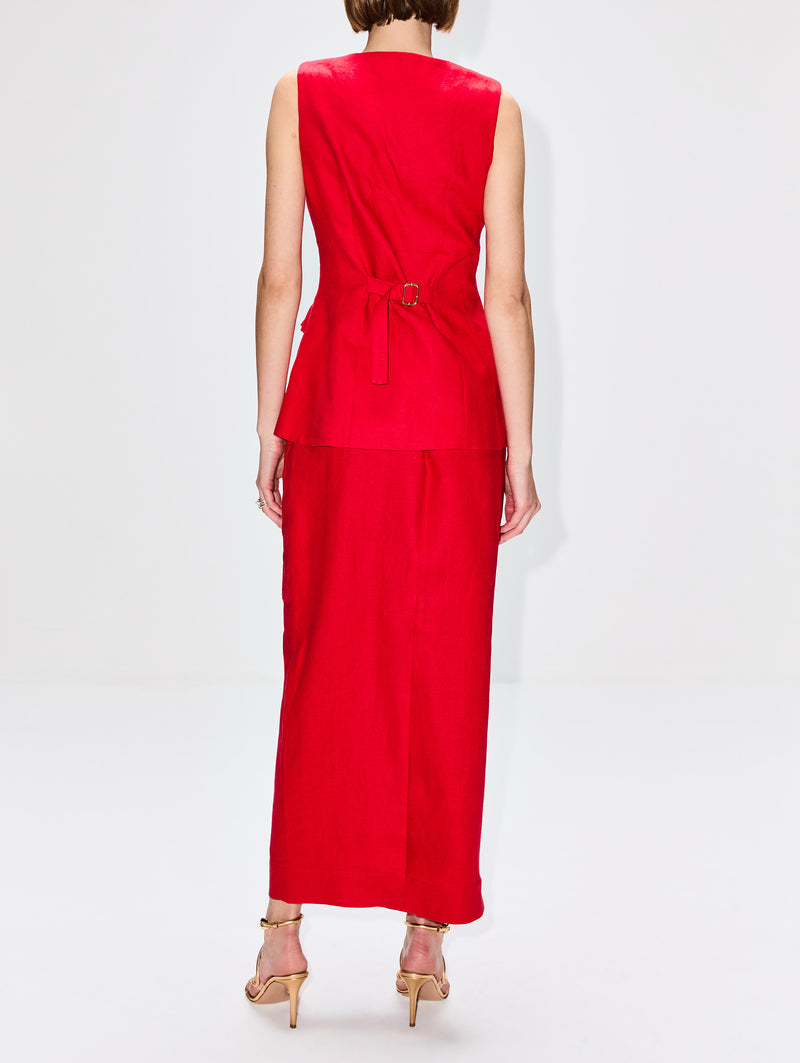 POSSE | Women's | Bonnie Pencil Skirt | RED Skirt | Size L POSSE | Women's | Bonnie Pencil Skirt | RED Skirt | Size L