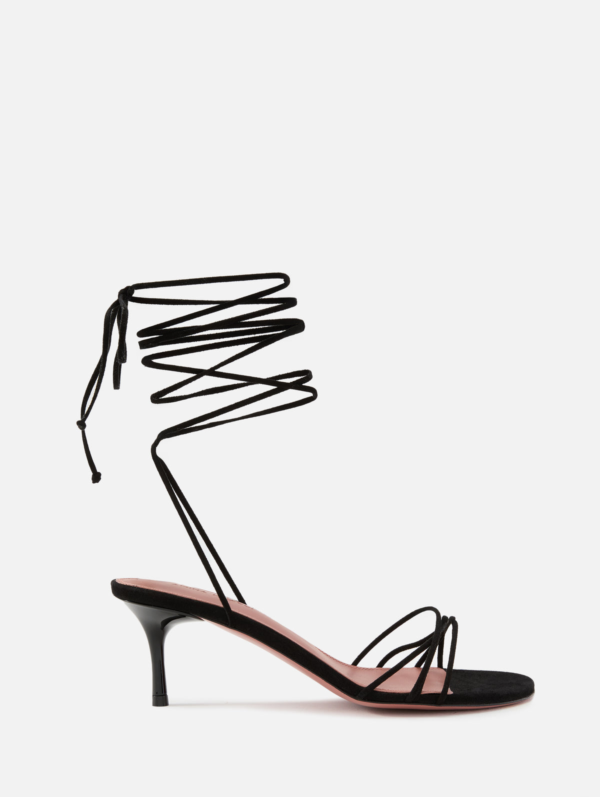 Lori Lace Up Heel 60mm,AMINA MUADDI,BLACK/MATTE BLACK,Image 1