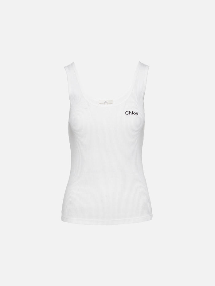 Logo Tank,CHLOÉ,WHITE,Image 1