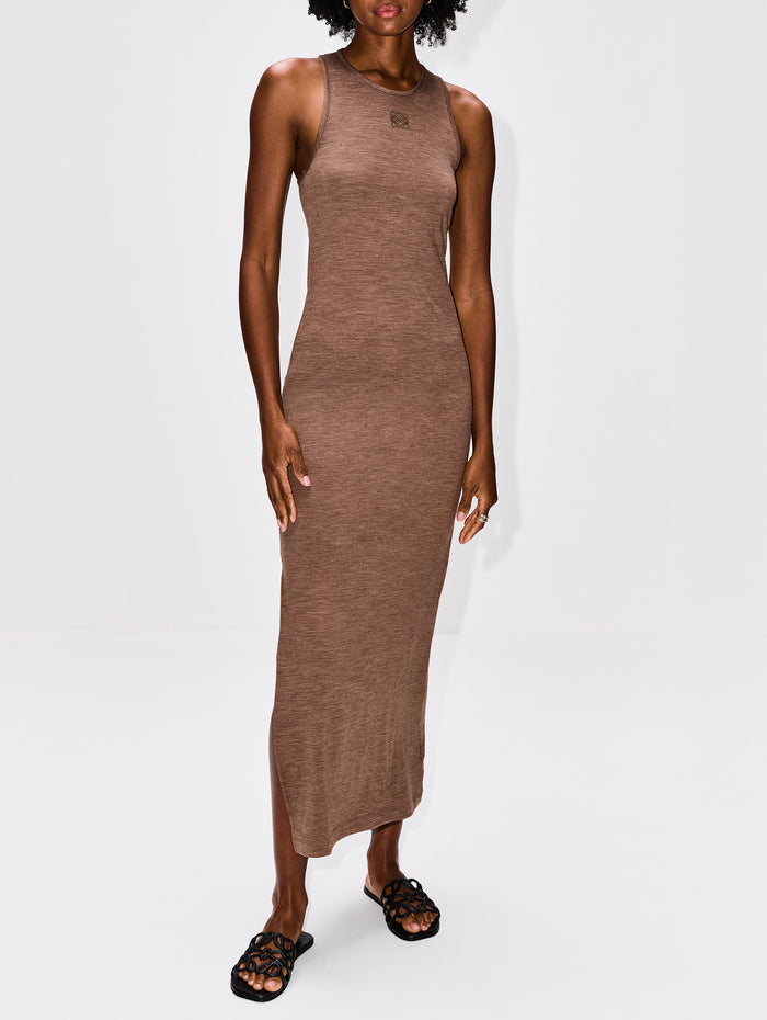 Anagram Tank Dress,LOEWE,CHOCOLATE,Image 1