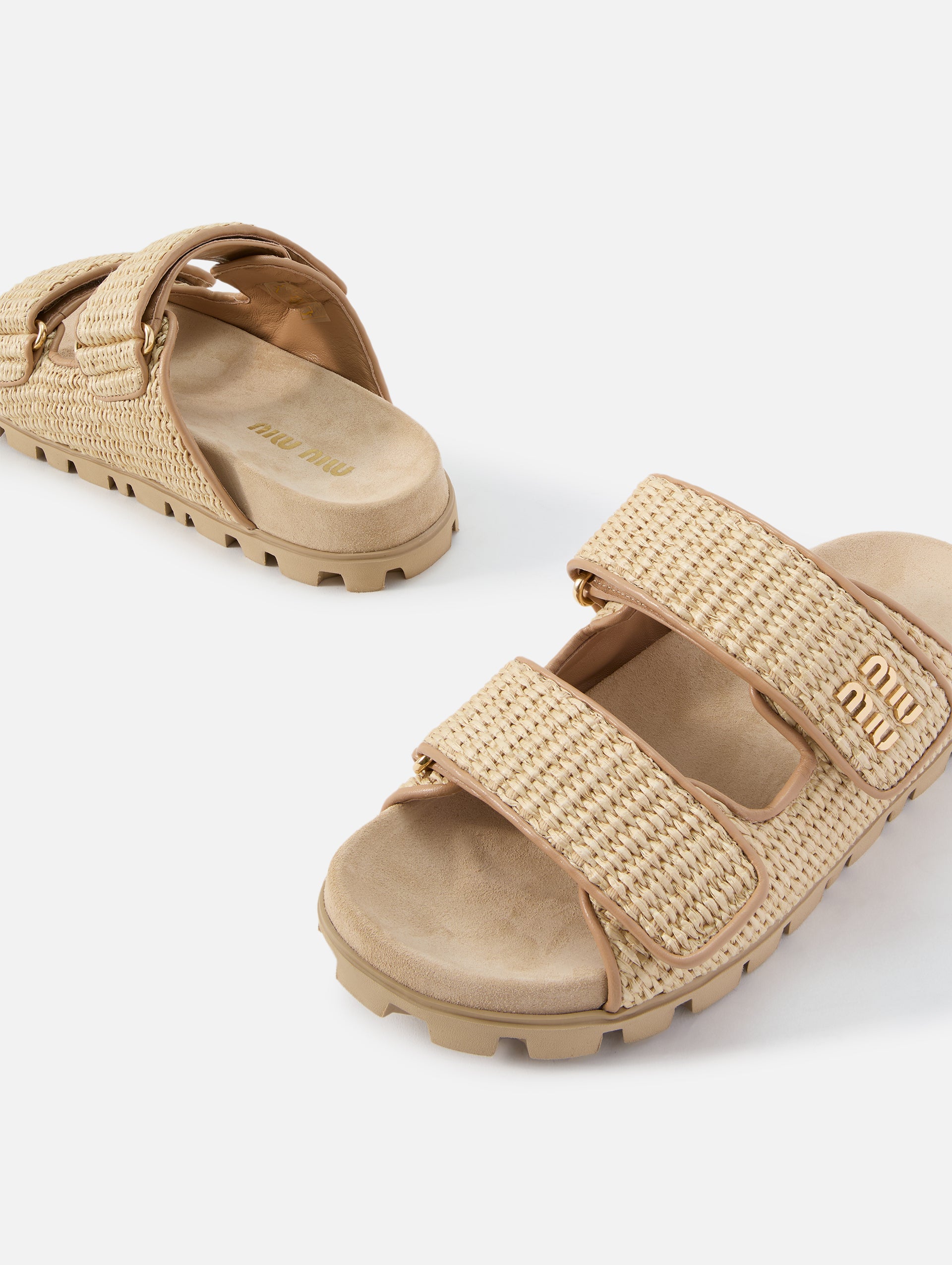 Fussbett Raffia Slide | MIU MIU | elysewalker