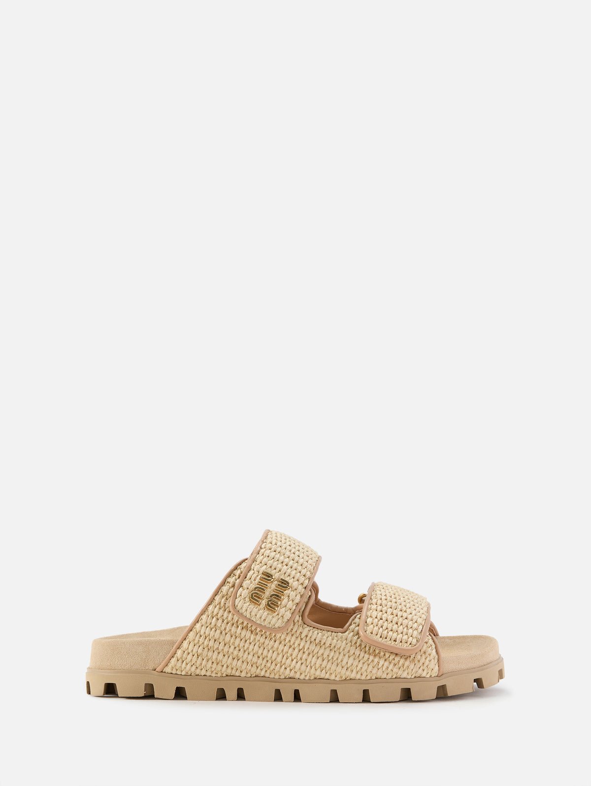 Fussbett Raffia Slide,MIU MIU,NATURAL,Image 1