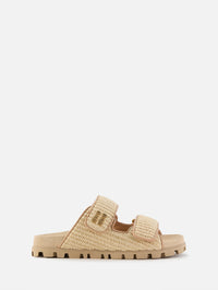 Fussbett Raffia Slide,MIU MIU,NATURAL,Image 1