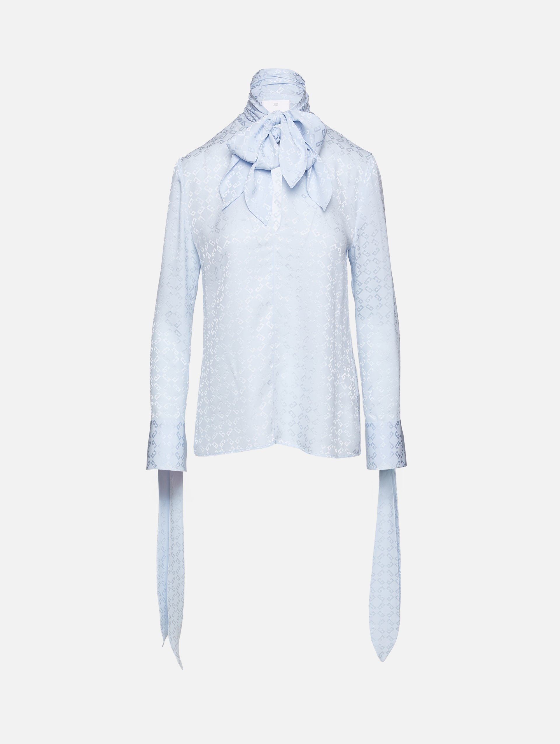 Satin Neck Tie Monogram Blouse | GIVENCHY | elysewalker