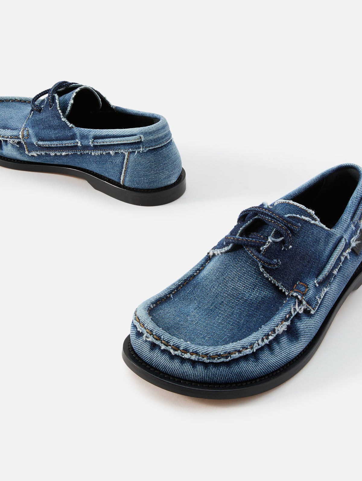 denim dress shoes Stylish Loafer this sandal redefines chic simplicity Fendi Women's Denim Loafer Flats