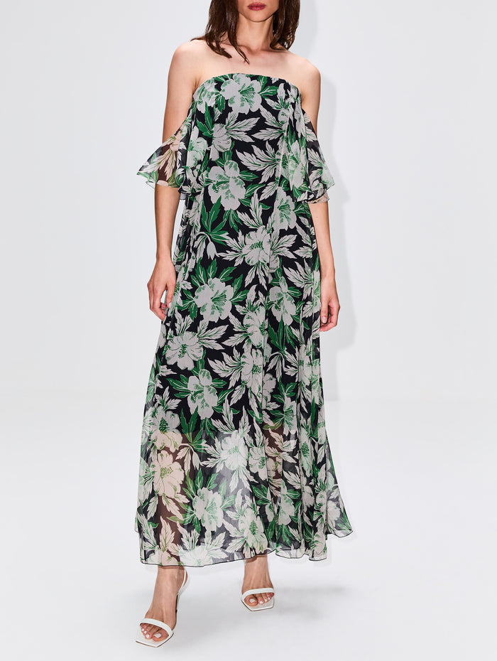 Off The Shoulder Floral Dress,LOEWE,MULTI,Image 1