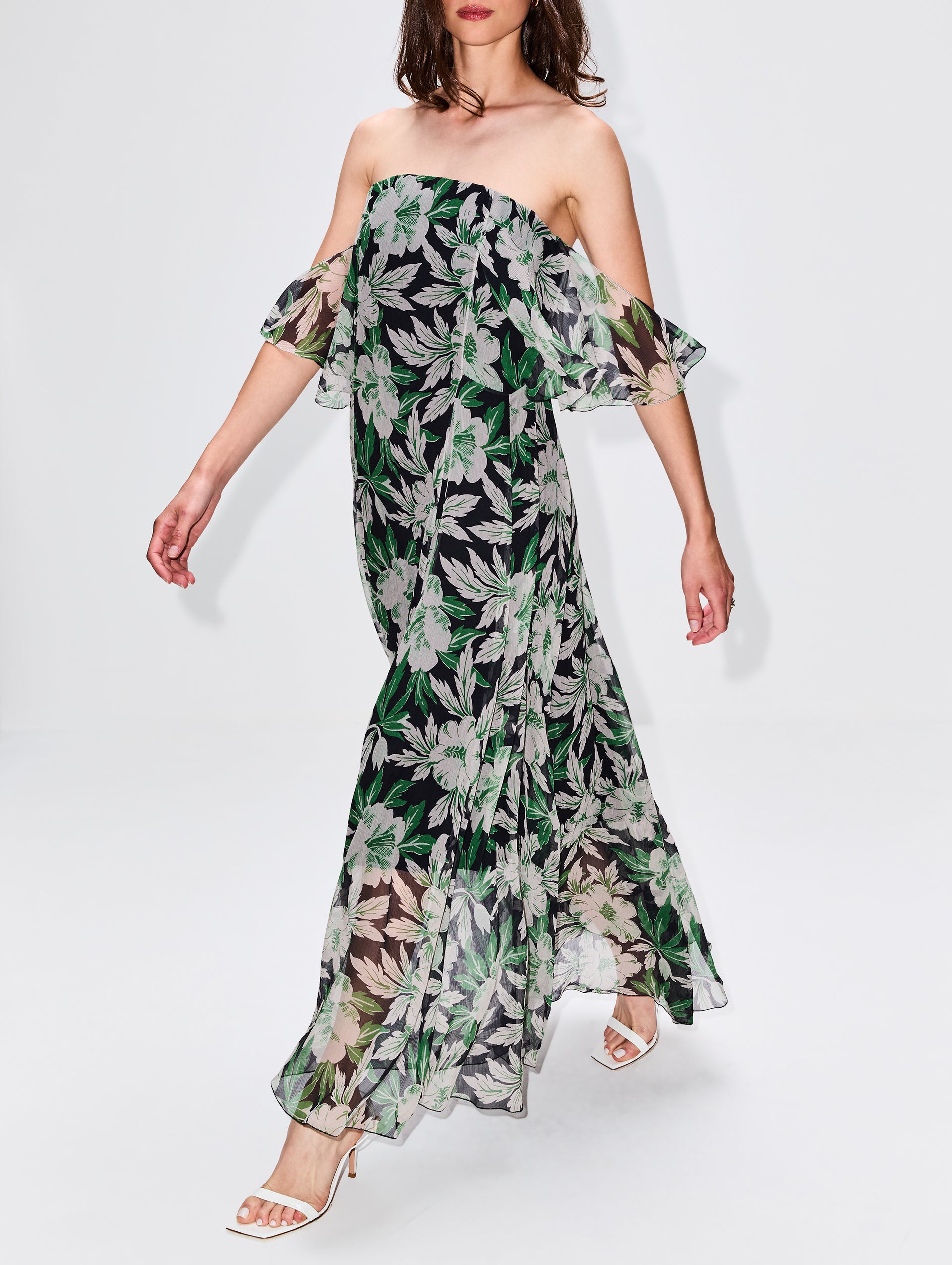 Off The Shoulder Floral Dress | LOEWE | elysewalker