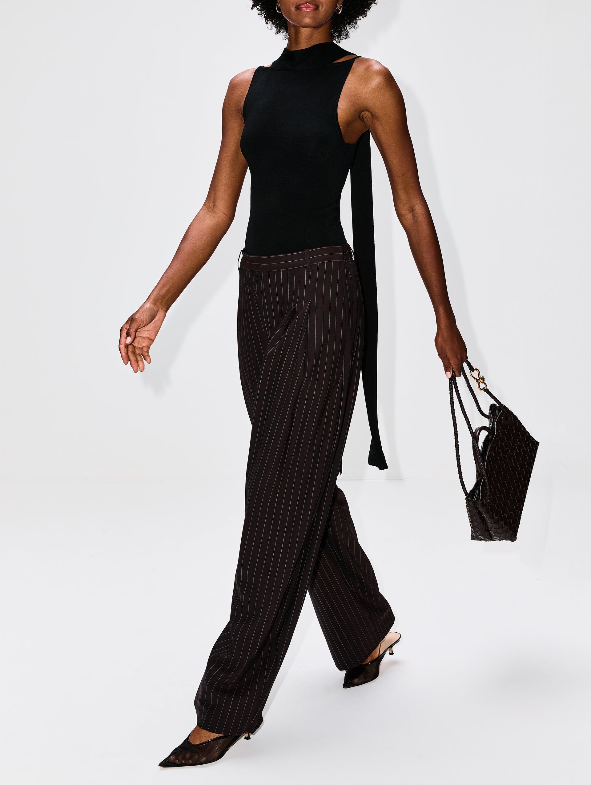 Pinstripe Tapered Pant | ST AGNI | elysewalker