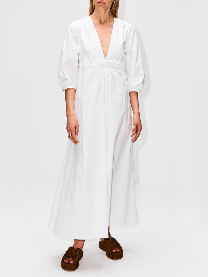 Frame The Cinched Dress | White | Cotton