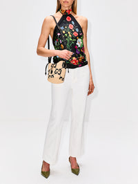 GG Raffia Bucket Bag,GUCCI,NATURAL/BLACK,Image 2