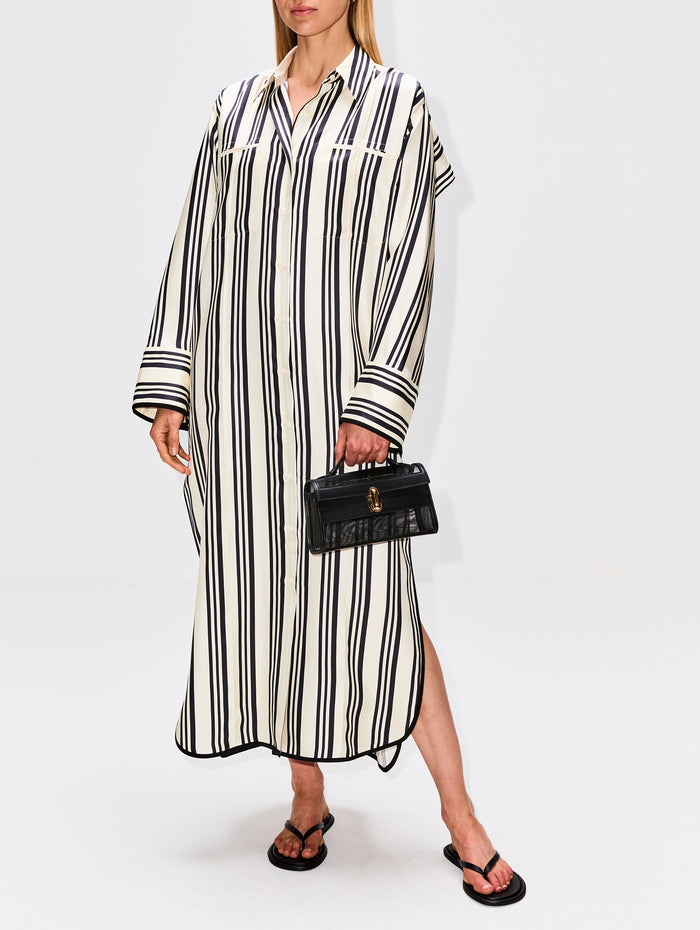 Viviana Shirt Dress,HEIRLOME,CREAM/BLACK,Image 1