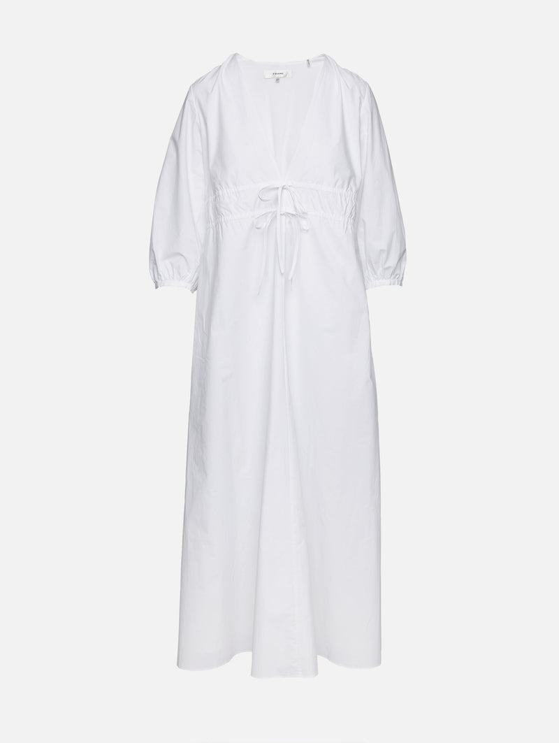 frame white linen dress Frame Shirred Sleeve white linen Maxi Dress Size XS