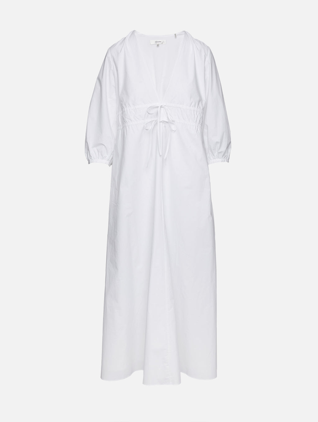 cute casual summer dresses Frame The Cinched Dress | White | Cotton
