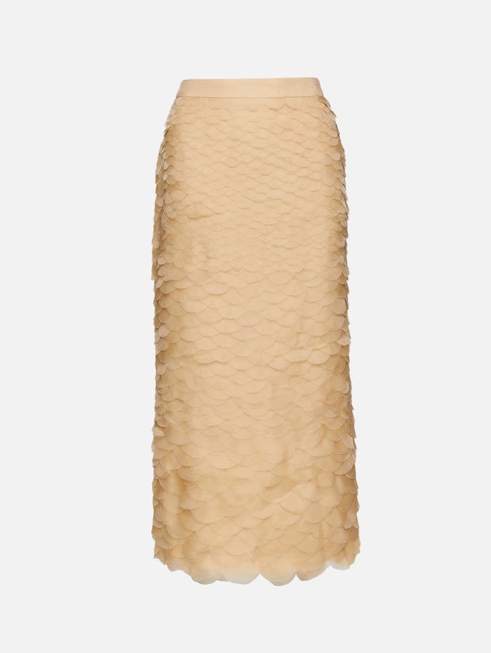 Fishscale Sylkie Skirt,TWP,KHAKI,Image 1