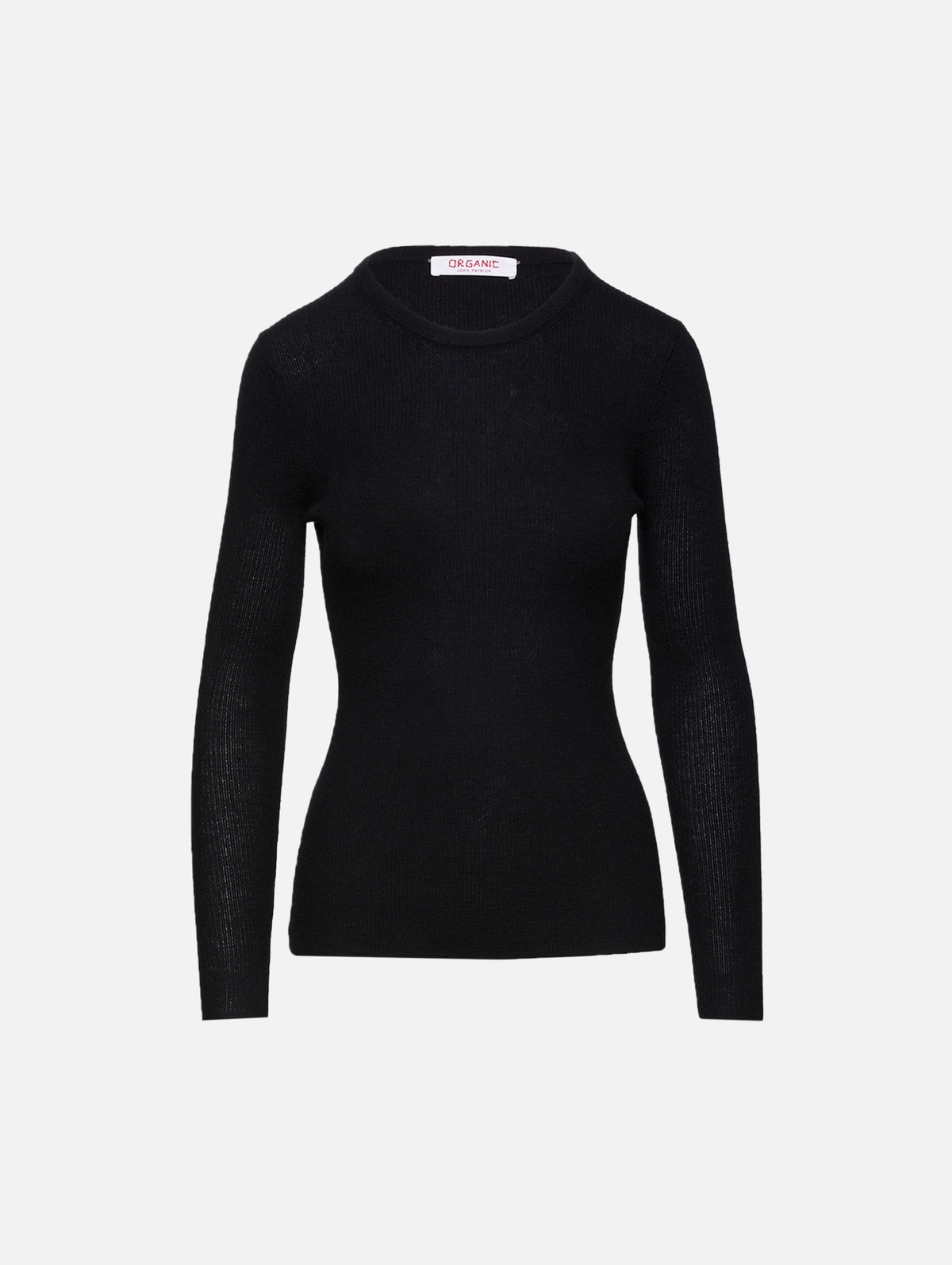 Ribbed Tee,ORGANIC,BLACK,Image 1