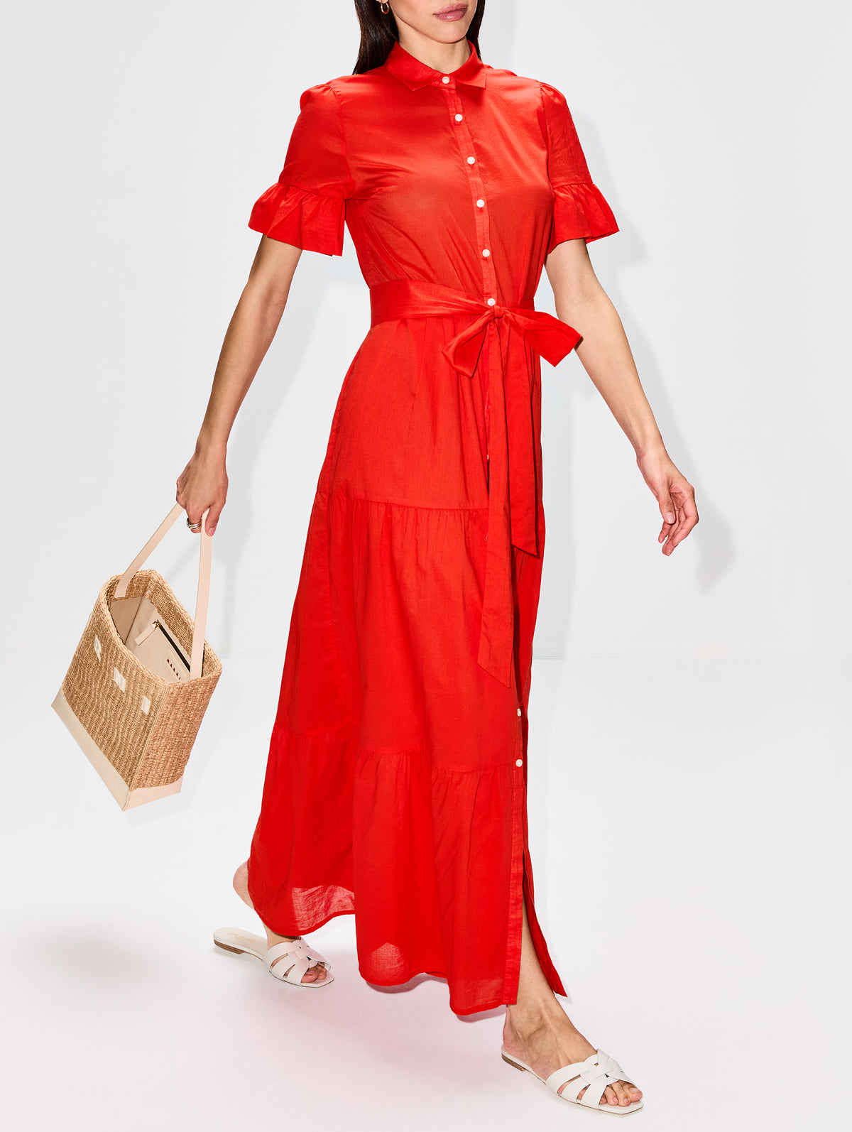 Martine Dress,BIRDS OF PARADIS BY TROVATA,TOMATO,Image 3