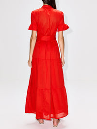 Martine Dress,BIRDS OF PARADIS BY TROVATA,TOMATO,Image 4