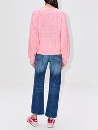 Aran Oversized Sweater,DENIMIST,PINK,Image 3