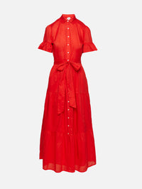 Martine Dress,BIRDS OF PARADIS BY TROVATA,TOMATO,Image 1