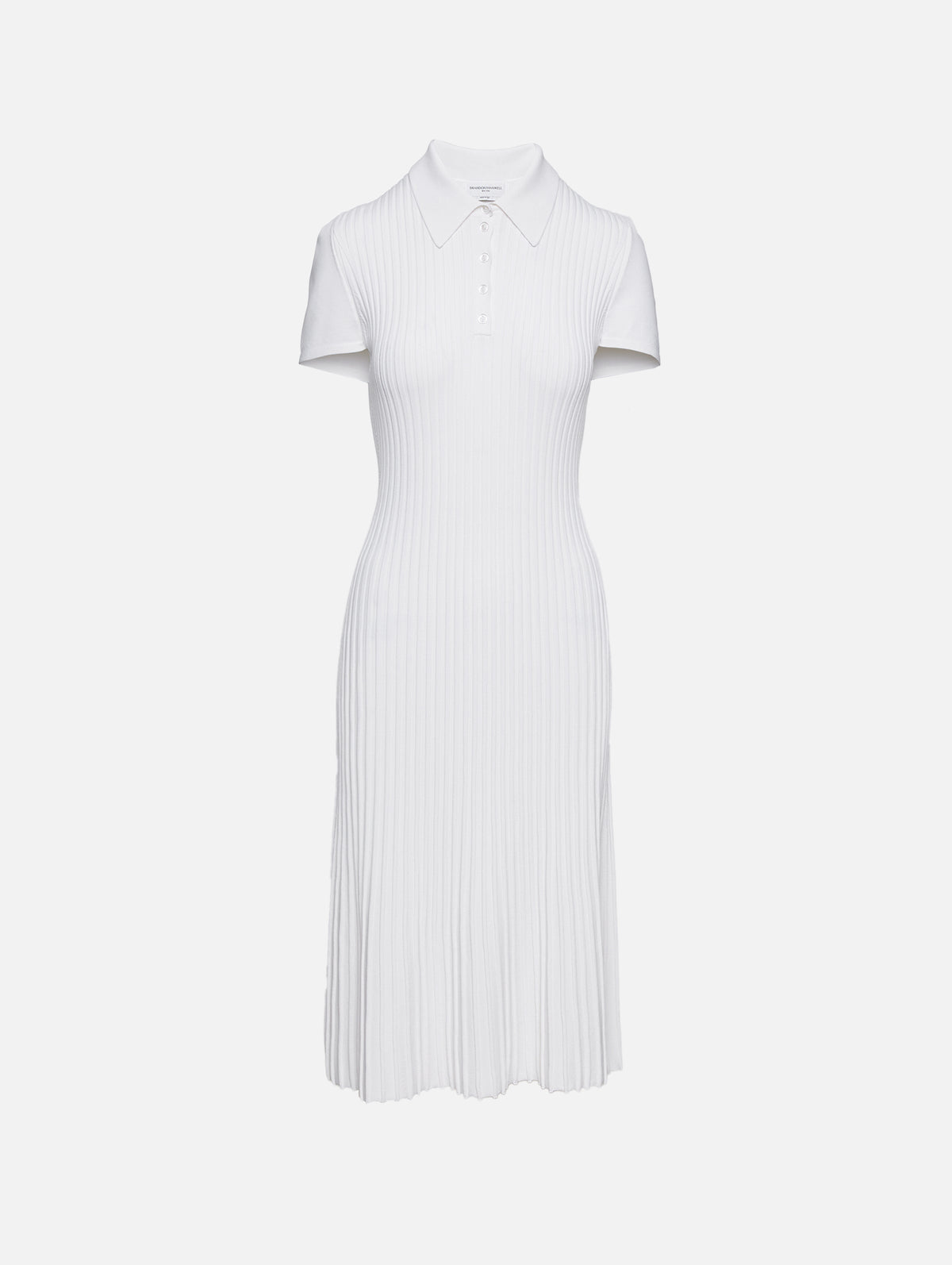 Pleated Polo Mini Dress,BRANDON MAXWELL,WHITE,Image 1