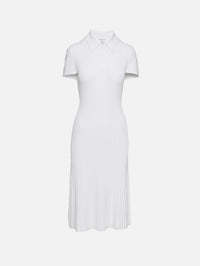 Pleated Polo Mini Dress,BRANDON MAXWELL,WHITE,Image 1