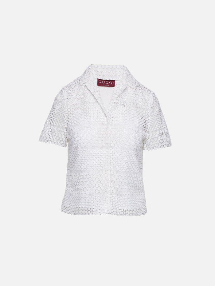Macrame Top,GUCCI,OFF WHITE,Image 1