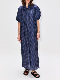 Gathered Yoke Popover Dress,MATTEAU,CASSIS,Image 2
