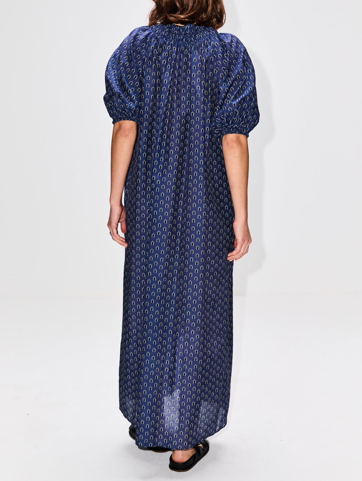 Gathered Yoke Popover Dress,MATTEAU,CASSIS,Image 4