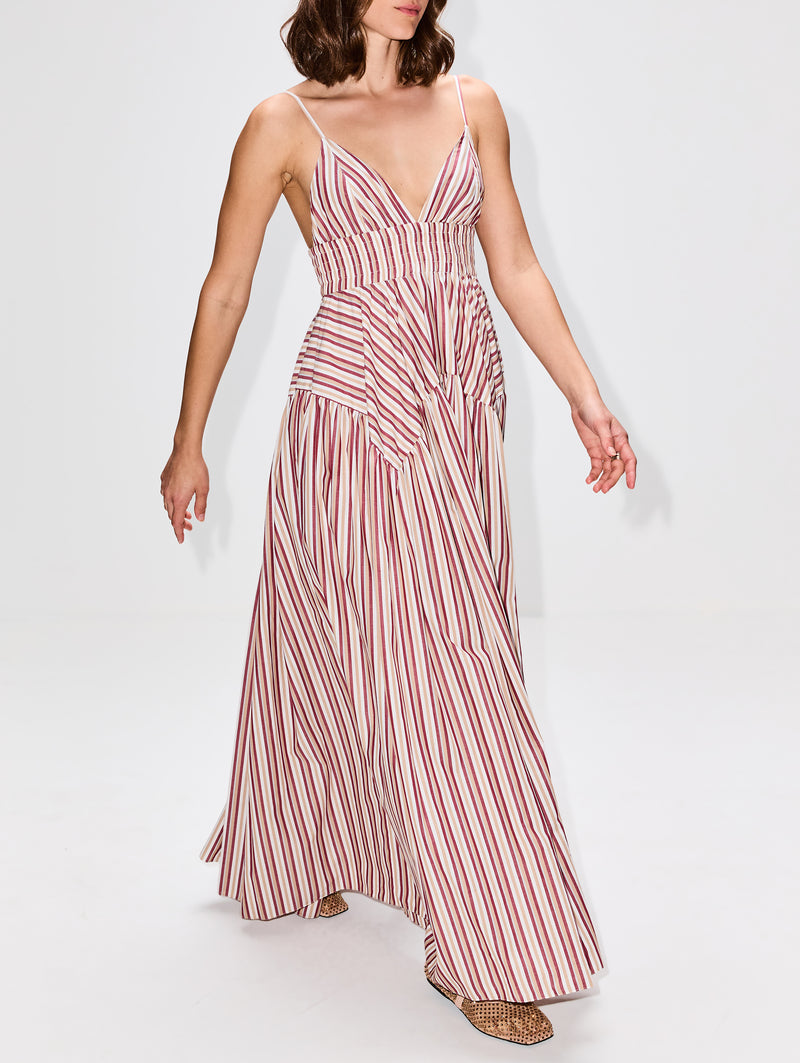 Gathered Peplum Camisole Dress