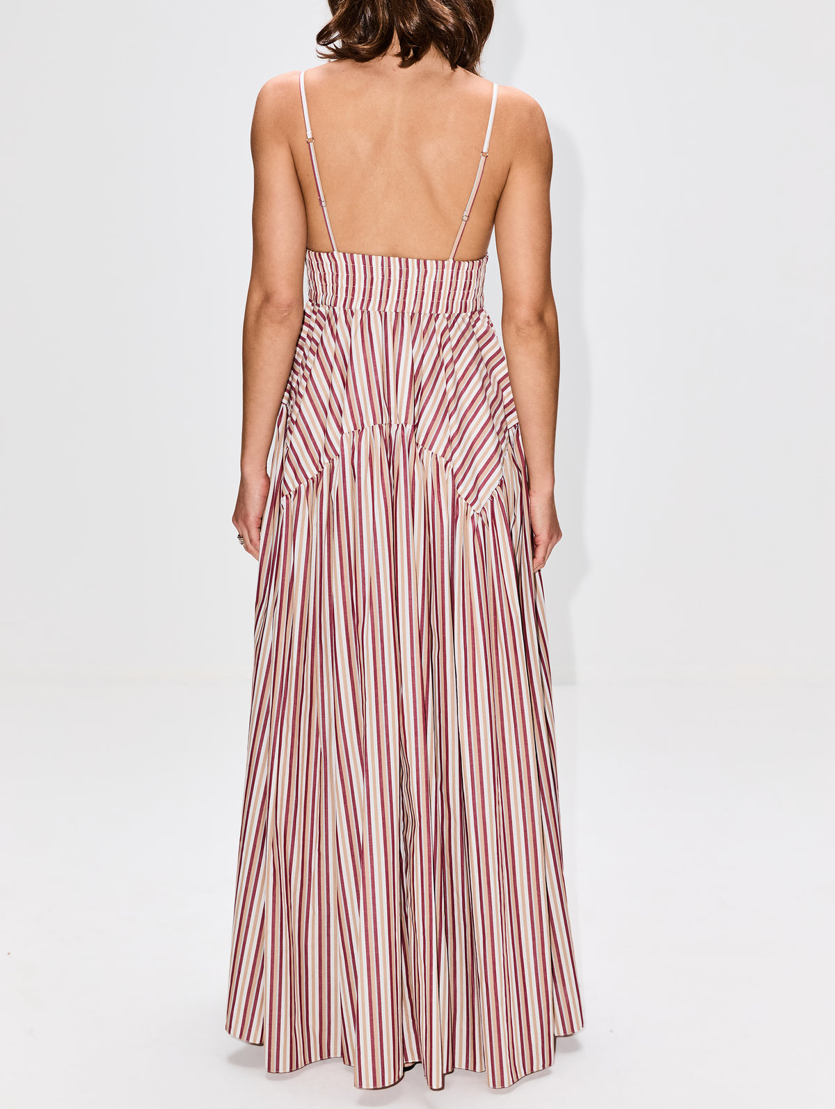 Gathered Peplum Camisole Dress,ROSETTA GETTY,MULTI,Image 4