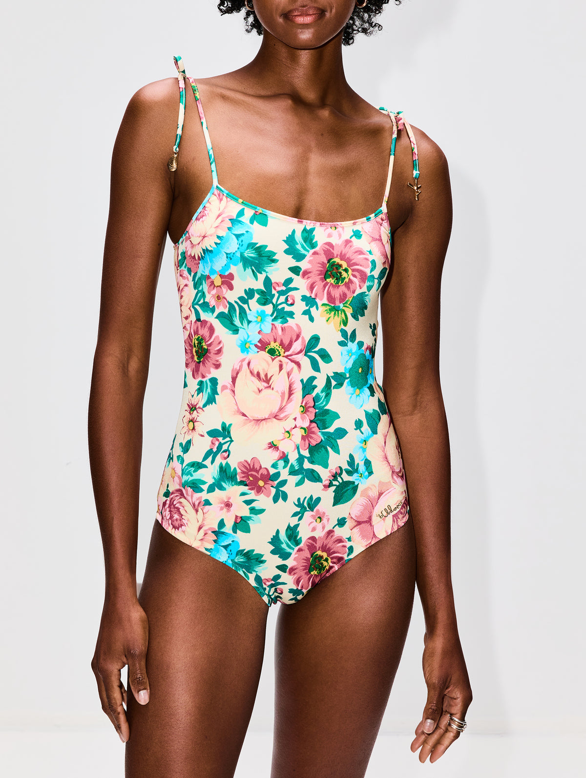 One Piece Bathing Suit,CHLOÉ,SEEDPEARL BEIGE,Image 2